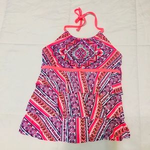 Justice Girls Tankini Swim Top (Size 12)